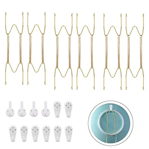 12 Pack Wall Plate Hangers 6/8/10 Inch Invisible Vertical Plate Holders With 12Pcs Wall Hooks For Decorative Plates Antique Plates And Art 1 12 Pack Wall Plate Hangers 6/8/10 Inch Invisible Vertical Plate Holders With 12Pcs Wall Hooks For Decorative Plates Antique Plates And Art
