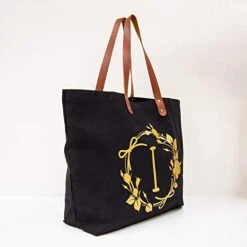 ELEGANTPARK Personalized Birthday Gifts For Women Mom Friend Sister Teacher Appreciation Gifts Monogrammed Gifts Initial Tote Bag Present Bag Black Canvas Tote Bag With Pocket Gold Letter I 17 ELEGANTPARK Personalized Birthday Gifts For Women Mom Friend Sister Teacher Appreciation Gifts Monogrammed Gifts Initial Tote Bag Present Bag Black Canvas Tote Bag With Pocket Gold Letter I -Peugeot Shop 41AGPdREORL
