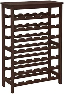 Songmics 42-Bottle Wine Rack Free Standing Floor, 7-Tier Display Wine Storage Shelves With Table Top, Bamboo Wobble-Free Bottle Holder For Kitchen Bar Dining Room Living Room, Espresso UKWR27BR -Peugeot Shop 41AGe5UPU1L. AC