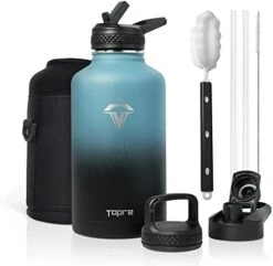 64 Oz Insulated Water Bottle, Half Gallon Vacuum Stainless Steel Sports Water Jug With 3 Lids & Brush, BPA-free Reusable Double Walled Thermos Mug Gym Keg For Sports Outdoor Camping, Black 19 64 Oz Insulated Water Bottle, Half Gallon Vacuum Stainless Steel Sports Water Jug With 3 Lids & Brush, BPA-free Reusable Double Walled Thermos Mug Gym Keg For Sports Outdoor Camping, Black -Peugeot Shop 41AJ81hKFL. AC