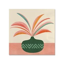 Fanciful Fronds By Kristian Gallagher Beverage Napkins, Paper Everyday Cocktail Napkins, 10 In X 10 In (40 Pack)