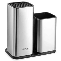 Knife Holder And Utensil Holder - Stainless-Steel Modern Rectangular Design Universal Knife Block And Kitchen Utensils Organizer For Counter-top 7 Knife Holder And Utensil Holder - Stainless-Steel Modern Rectangular Design Universal Knife Block And Kitchen Utensils Organizer For Counter-top -Peugeot Shop 41AMTrclVJL