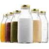 Bormioli Rocco Quattro Stagioni Glass Milk Bottle 33.75 Ounce, 6 Pack, Clear
