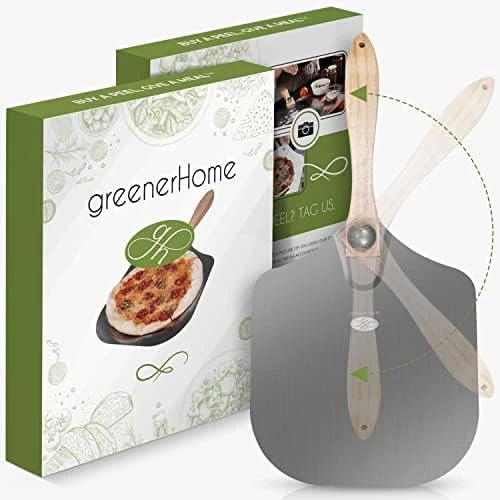 Reenerhome Pizza Peel- Paddle - Spatula - Metal- Premium Stainless Steel Pizza Peel 12 Inch- Aluminum Free Large Wood Folding Pizza Peel Long Handle For Pizza Stones Grill And Outdoor Pizza Oven 5 Reenerhome Pizza Peel- Paddle - Spatula - Metal- Premium Stainless Steel Pizza Peel 12 Inch- Aluminum Free Large Wood Folding Pizza Peel Long Handle For Pizza Stones Grill And Outdoor Pizza Oven - Image 5