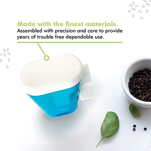 Traditional Pepper Mill Manual High Volume Peppercorns And Salt Grinder With Ergonomic Turnkey Handle And Ceramic Precision Mechanism With Adjustable Grind For The Gourmet Chef (Aqua) 4 Traditional Pepper Mill Manual High Volume Peppercorns And Salt Grinder With Ergonomic Turnkey Handle And Ceramic Precision Mechanism With Adjustable Grind For The Gourmet Chef (Aqua) - Image 4