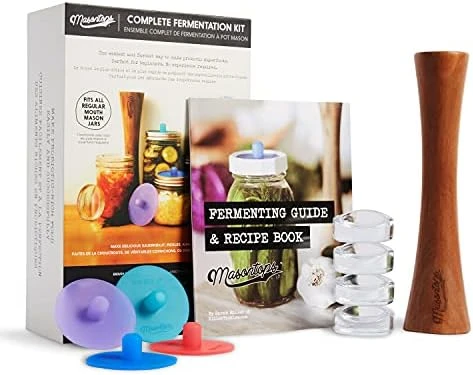 Masontops Complete Fermentation Kit - Small/Regular Mouth - Pickle Kit & Kimchi Making Kit - Fermenting Kit With Fermentation Lids, Weight & Tamper 8 Masontops Complete Fermentation Kit - Small/Regular Mouth - Pickle Kit & Kimchi Making Kit - Fermenting Kit With Fermentation Lids, Weight & Tamper - Image 8