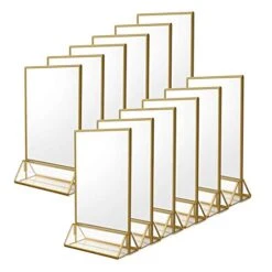 12Pack 5 X 7 Clear Acrylic Wedding Table Number Holder Stands With Gold Borders, Double Sided Gold Picture Frames Sign Holder For Restaurant Table Menu Recipe Cards Photo Display 12 12Pack 5 X 7 Clear Acrylic Wedding Table Number Holder Stands With Gold Borders, Double Sided Gold Picture Frames Sign Holder For Restaurant Table Menu Recipe Cards Photo Display -Peugeot Shop 41AXm RJzL