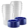[32 Oz - 8 Pack] Twist Top Food Deli Containers Screw And Seal Lid 32 Oz Stackable Reusable Quality Plastic Storage Container 8 Pack. Screw & Seal Lids BPA Free