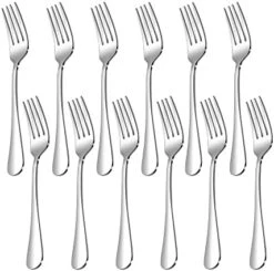 LAT 12-Piece Teaspoons Pack, Food-Grade Stainless Steel Dessert Spoon Set Of 12 (Silver 6.7 Inches) -Peugeot Shop 41AbCKu7BL. AC 1