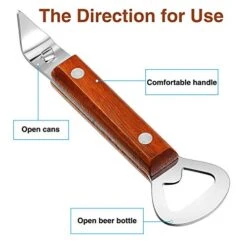 Ttle Punch Can Opener Stainless Steel Beer Bottle Opener Punch Bottle Opener With Wood Handle For Manual Bottles Cans (2, Wood Color) -Peugeot Shop 41AbkAAeDXL