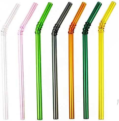 Colored Reusable Glass Straws, 8.7" X 8 Mm Healthy Straw For Beverages Tea Coffee, ECO Friendly - BPA Free, Pack Of 7 With 2 Cleaning Brush 7 Colored Reusable Glass Straws, 8.7" X 8 Mm Healthy Straw For Beverages Tea Coffee, ECO Friendly - BPA Free, Pack Of 7 With 2 Cleaning Brush - Image 7