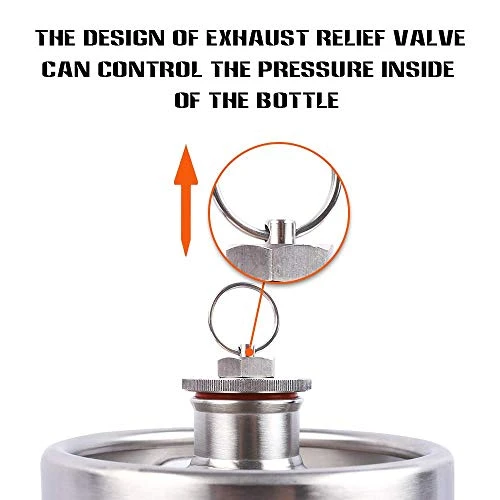 TMCRAFT 64OZ Stainless Steel Mini Keg, Portable Beer Growler With Exhaust Valve Designed Cap To Keep Beverage Fresh. 4 TMCRAFT 64OZ Stainless Steel Mini Keg, Portable Beer Growler With Exhaust Valve Designed Cap To Keep Beverage Fresh. - Image 4