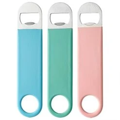 3 Pack 7" Heavy Duty Stainless Steel Flat Bottle Opener, Well-Made Long Neck Bottle Opener