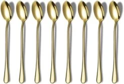 Long Handle Spoon, Coffee Stirrers, Premium Stainless Steel Coffee Spoons, Ice Tea Spoons, Ice Cream Spoon, Cocktail Stirring Spoons, Tea Spoons, Set Of 8 (Silver) 17 Long Handle Spoon, Coffee Stirrers, Premium Stainless Steel Coffee Spoons, Ice Tea Spoons, Ice Cream Spoon, Cocktail Stirring Spoons, Tea Spoons, Set Of 8 (Silver) -Peugeot Shop 41AtcHNoHOL. AC