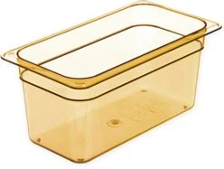 3086213 StorPlus High-Heat Third-Size Food Pan, 5.7 Qt. Capacity, 12-3/4 X 7 X 6", Amber (Case Of 6)