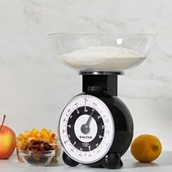 Salter Alter 139 BKFEU16 Orb Mechanical Kitchen, 3 Kg Max Capacity, 1 Litre Dishwasher Safe Bowl, Easy Read Dial, Food Weighing Scale, Lightweight, Metric/Imperial, No Batteries Required, Black -Peugeot Shop 41AuyjGdyQL