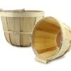 Round Wooden Baskets (2-Pack, Natural); Wood Fruit Buckets With Handle, 4-Quart Capacity; 6.1 Inch Tall By 8 Inch Diameter