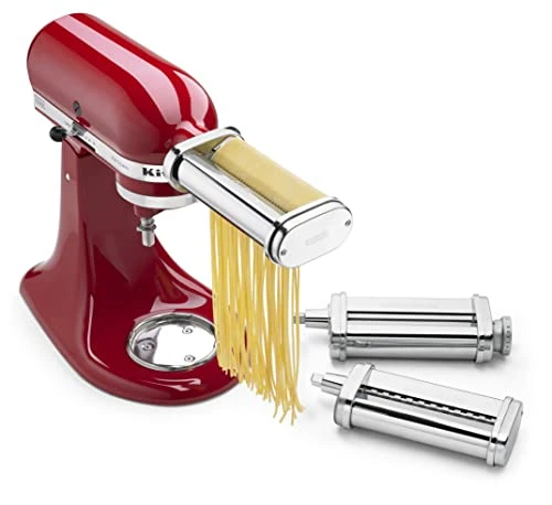 KitchenAid 3-Piece Pasta Roller & Cutter Set Attachment, Silver 1 KitchenAid 3-Piece Pasta Roller & Cutter Set Attachment, Silver