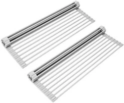 Over The Sink Multipurpose Roll-Up Dish Drying Rack (Warm Gray, Large - 20.5"x13") - 2 Pack -Peugeot Shop 41B0lnqD81L. AC