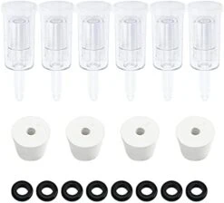 Brewland 6 Packs 3 Piece Airlocks For Fermenting With #6 Stoppers And Grommets, Air Lock Ferment For Beer Wine Making, Home Brew Bubble Airlock For Fermentation Carboy (6 Airlock+4 Bung+8 Grommet Set) -Peugeot Shop 41B3m2lPNKS. AC