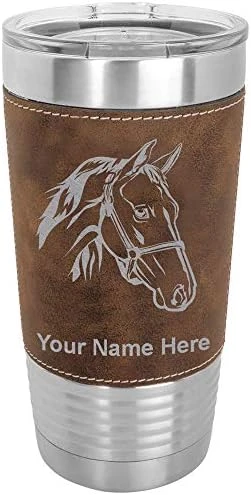 20oz Vacuum Insulated Tumbler Mug, Horse Head 2, Personalized Engraving Included (Faux Leather, Rustic) 13 20oz Vacuum Insulated Tumbler Mug, Horse Head 2, Personalized Engraving Included (Faux Leather, Rustic) - Image 13