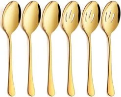 6-Piece Large Rainbow Serving Spoons, Rainbow Slotted Serving Spoons, 9.8Inch Stainless Steel Serving Utensils For Party Buffet Restaurant Banquet Dinner Catering, Dishwasher Safe 22 6-Piece Large Rainbow Serving Spoons, Rainbow Slotted Serving Spoons, 9.8Inch Stainless Steel Serving Utensils For Party Buffet Restaurant Banquet Dinner Catering, Dishwasher Safe -Peugeot Shop 41B84R1SzL. AC
