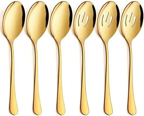 6-Piece Large Rainbow Serving Spoons, Rainbow Slotted Serving Spoons, 9.8Inch Stainless Steel Serving Utensils For Party Buffet Restaurant Banquet Dinner Catering, Dishwasher Safe 8 6-Piece Large Rainbow Serving Spoons, Rainbow Slotted Serving Spoons, 9.8Inch Stainless Steel Serving Utensils For Party Buffet Restaurant Banquet Dinner Catering, Dishwasher Safe - Image 8