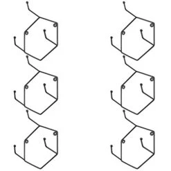 Wall Mounted Matte Black Metal Coffee Mug Holder Rack With 3 Hooks, Modern Geometric Hanging Mug Holder Set Of 6 - Handcrafted In India 7 Wall Mounted Matte Black Metal Coffee Mug Holder Rack With 3 Hooks, Modern Geometric Hanging Mug Holder Set Of 6 - Handcrafted In India -Peugeot Shop 41BAAunrlbL