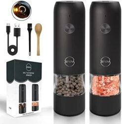 Lectric Pepper Grinder - Rechargeable Salt Pepper Mill, LED Lights Automatic Pepper Salt Mill Grinder Refillable, Adjustable Coarseness Shaker, One Hand Operation (1 Pack) 10 Lectric Pepper Grinder - Rechargeable Salt Pepper Mill, LED Lights Automatic Pepper Salt Mill Grinder Refillable, Adjustable Coarseness Shaker, One Hand Operation (1 Pack) -Peugeot Shop 41BB0awV PL. AC