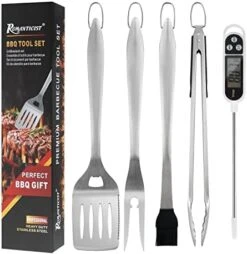 23pc Must-Have BBQ Grill Accessories Set With Thermometer In Case - Stainless Steel Barbecue Tool Set With 2 Grill Mats For Backyard Outdoor Camping - Best Grill Gift For On Birthday -Peugeot Shop 41BKicUZQYL. AC