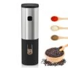 Electric Pepper Grinder, Salt And Pepper Grinder Adjustable Coarseness, Battery Powered Operated Electric Pepper Grinder With Light, Pepper Mill With One Hand Operation