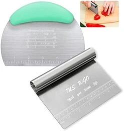 Bench Scraper Dough Pastry Pizza Cutter Dough Scraper Tool Kitchen Food Scraper Stainless Steel With Handle For Butter Cookie Dough Vegetable -Peugeot Shop 41BTt9PT VL. AC