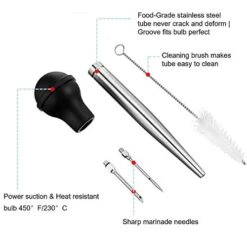 Turkey Baster Syringe For Cooking, Baster Syringe For Thanksgiving, Stainless Steel Turkey Baster With Needles And Cleaning Brush -Peugeot Shop 41BY2iAZ9LL
