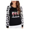 Womens Crewneck Sweatshirt Cute Loose Tops Christmas Print Long Sleeve Fashion Sweatshirts Pullover Top Fall Clothes