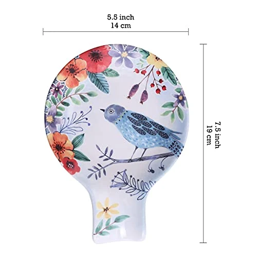 Cyan Canary Ceramic Spoon Rest, House Warming Gift, Dishwasher Safe 1 Cyan Canary Ceramic Spoon Rest, House Warming Gift, Dishwasher Safe