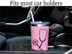 22 Oz Nurse Personalized Stainless Steel Tumbler With Custom Stethoscope Vinyl Decal By Avito - Includes Straw And Lid - Nurse RN - Nurse Gift -Peugeot Shop 41BpZMQLsPL