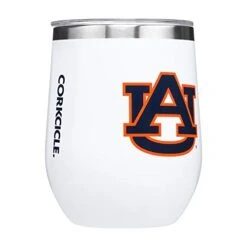 Corkcicle Stemless - 12oz NCAA Triple Insulated Stainless Steel Stemless Wine Glass, Auburn Tigers, Big Logo