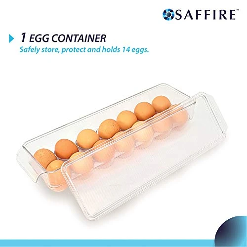 6-Pieces Organizer Bins For Refrigerator, Freezer, Drawer And Pantry BPA-Free 6 6-Pieces Organizer Bins For Refrigerator, Freezer, Drawer And Pantry BPA-Free - Image 6