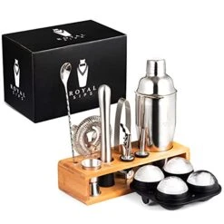 Premium Cocktail Shaker Set With Ice Ball Mold And Bamboo Stand - Bar Tools And Bar Accessories - Bar Set Shakers Bartending Drink Mixer - Drink Shaker Cocktail Set - Mixology Bartender Kit -Peugeot Shop 41C2vVLzgKL