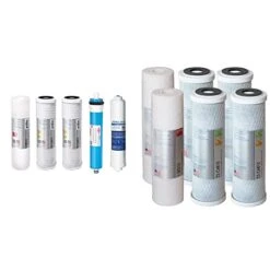 FILTER-MAX90 US Made 90 GPD Complete Replacement Set, 5 Piece, White & Filter-SETX2 US Made Double Capacity Replacement Stage 1-3, 6 Count, White