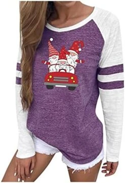 Womens 2022 Fall Fashion Tops Cute Plus Size Christmas Print Long Sleeve Sweatshirts Crew Neck Pullover Top Fall Clothes -Peugeot Shop 41C8WoTfP7L. AC