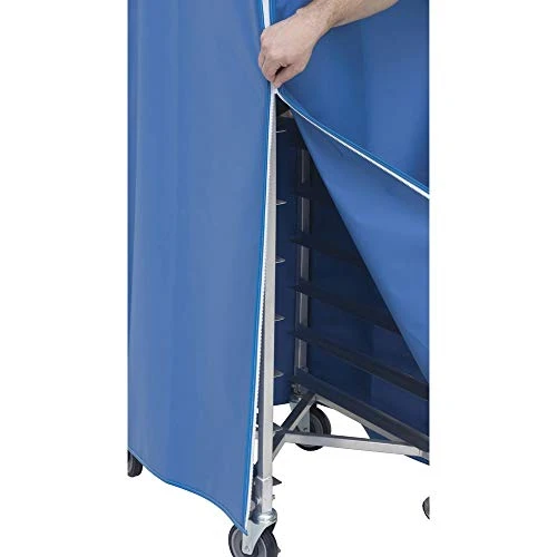 Coverall Worcester Blue Vinyl Heavy-Duty Freezer Pan Rack Cover - 28"L X 23"W X 64"H 2 Coverall Worcester Blue Vinyl Heavy-Duty Freezer Pan Rack Cover - 28"L X 23"W X 64"H - Image 2