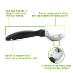 Ice Cream Scoop With Comfortable Handle, Black 8 Ice Cream Scoop With Comfortable Handle, Black -Peugeot Shop 41CAruRKyIL