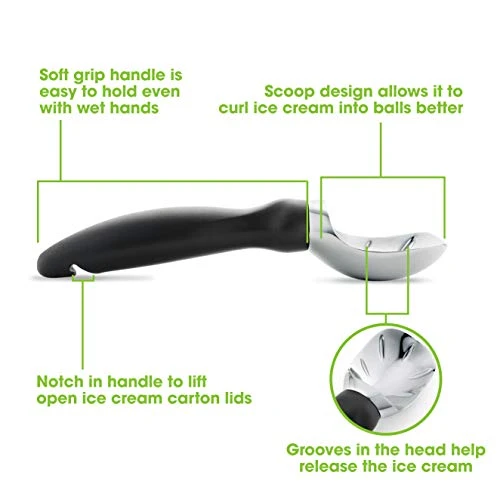 Ice Cream Scoop With Comfortable Handle, Black 3 Ice Cream Scoop With Comfortable Handle, Black - Image 3