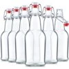 Glass Bottles - 16 Ounce Swing Top Beer Bottles With Flip-top Airtight Lid For Carbonated Drinks, Kombucha, 2nd Fermentation, Water - Grolsch Bottle, Holiday Gifts