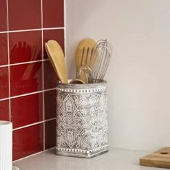 Kitchen Utensil Holder For Countertop, Grey Wildflower - Utensil Caddy Countertop Utensil Holder Utensil Crocks For Kitchen Cooking Utensil Holder Kitchen Utensils Holder Spatula Holder 5 Kitchen Utensil Holder For Countertop, Grey Wildflower - Utensil Caddy Countertop Utensil Holder Utensil Crocks For Kitchen Cooking Utensil Holder Kitchen Utensils Holder Spatula Holder -Peugeot Shop 41CH0CdTySL