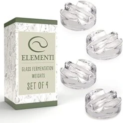 Elementi Fermentation Weight Set Of 4 - Fermenting Weights, Glass Fermentation Weights, Canning Weights, Fermentation Kit & Glass Weights For Fermenting Wide Mouth Mason Jars, Pickling Weights Glass -Peugeot Shop 41CHHOw2r8L. AC