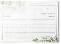 Farmhouse Greenery Recipe Cards From Dashleigh, 48 Cards, 4x6 Inches, Sage Green And White, Water-Resistant And Double-Sided (Farmhouse Recipe Cards) -Peugeot Shop 41CJ b29tML. AC