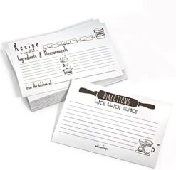 Premium Recipe Cards 4x6 Double Sided - 50 Pcs - Quality Thick Card Stock - 14pt -Peugeot Shop 41COp7l5odL. AC