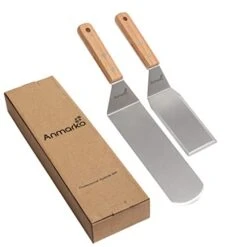 Metal Spatula Set - Griddle Long Spatula - Teppanyaki Spatulas - Griddle Scraper And Pancake Flipper Or Hamburger Turner - Stainless Steel Utensil Great For BBQ Grill Flat Top - Commercial Grade -Peugeot Shop 41CSJHerb0L